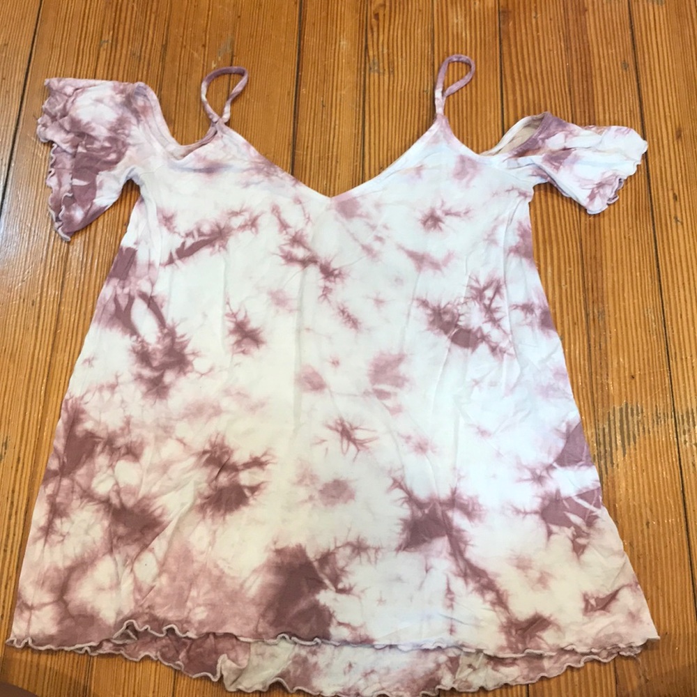 XS Pink and White tie dye shirt from AE
